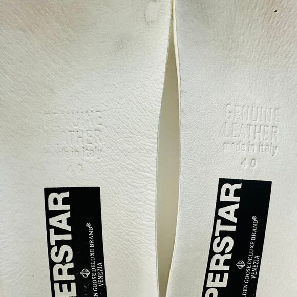 Golden Goose Superstar Sneakers Size 40 White Red Heel Leather Fashion Comfort - Picture 11 of 13